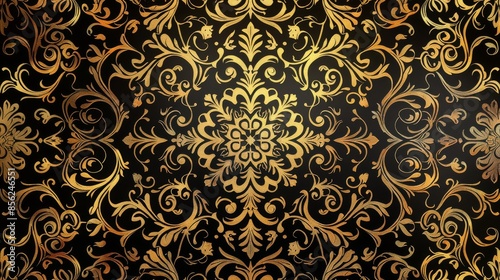 Luxurious golden pattern on the dark background