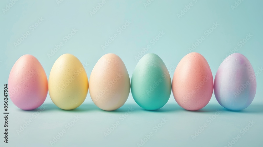 Pastel colored Easter egg composition Pastel colored Easter egg composition