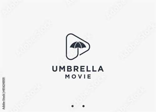 film umbrella logo design vector silhouette illustration