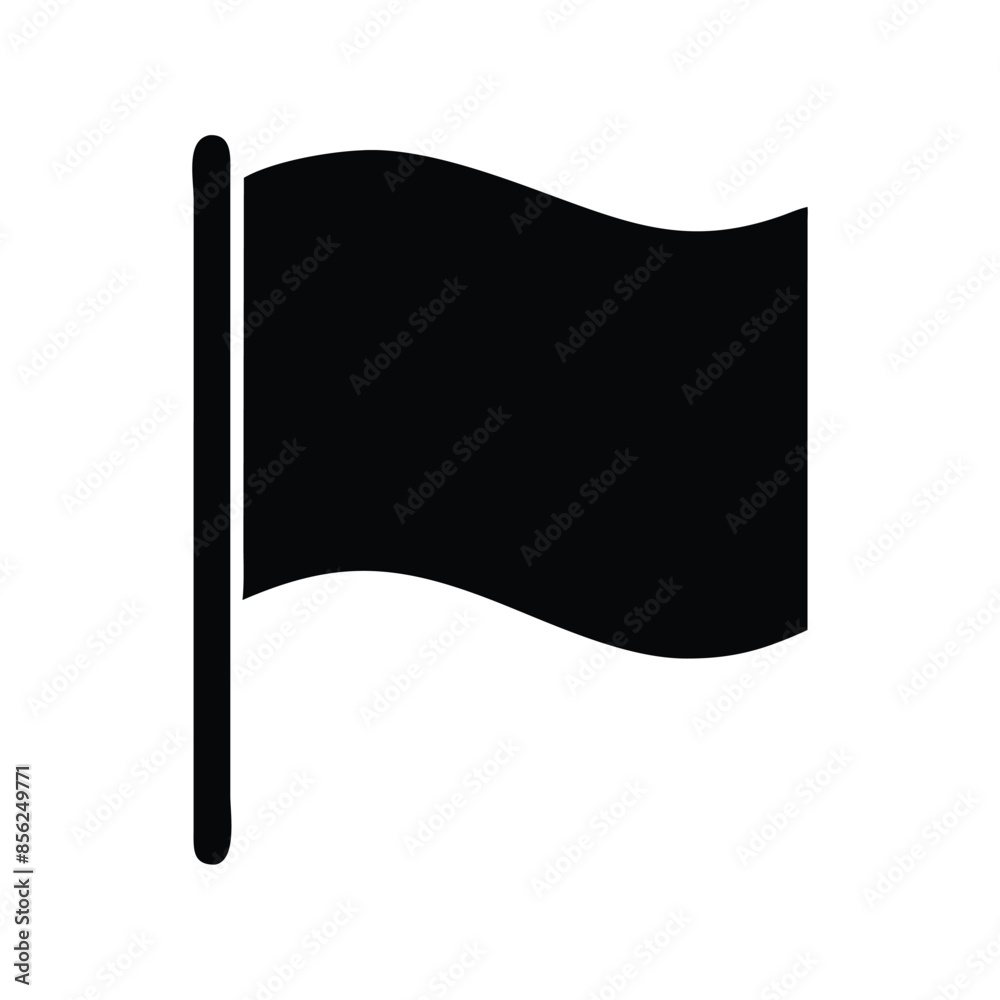 Vector icon of a waving black flag, minimalist flag symbol on white background, perfect for design, websites, apps, and prints Vector icon of a waving black flag, minimalist flag symbol on white background, perfect for design, websites, apps, and prints