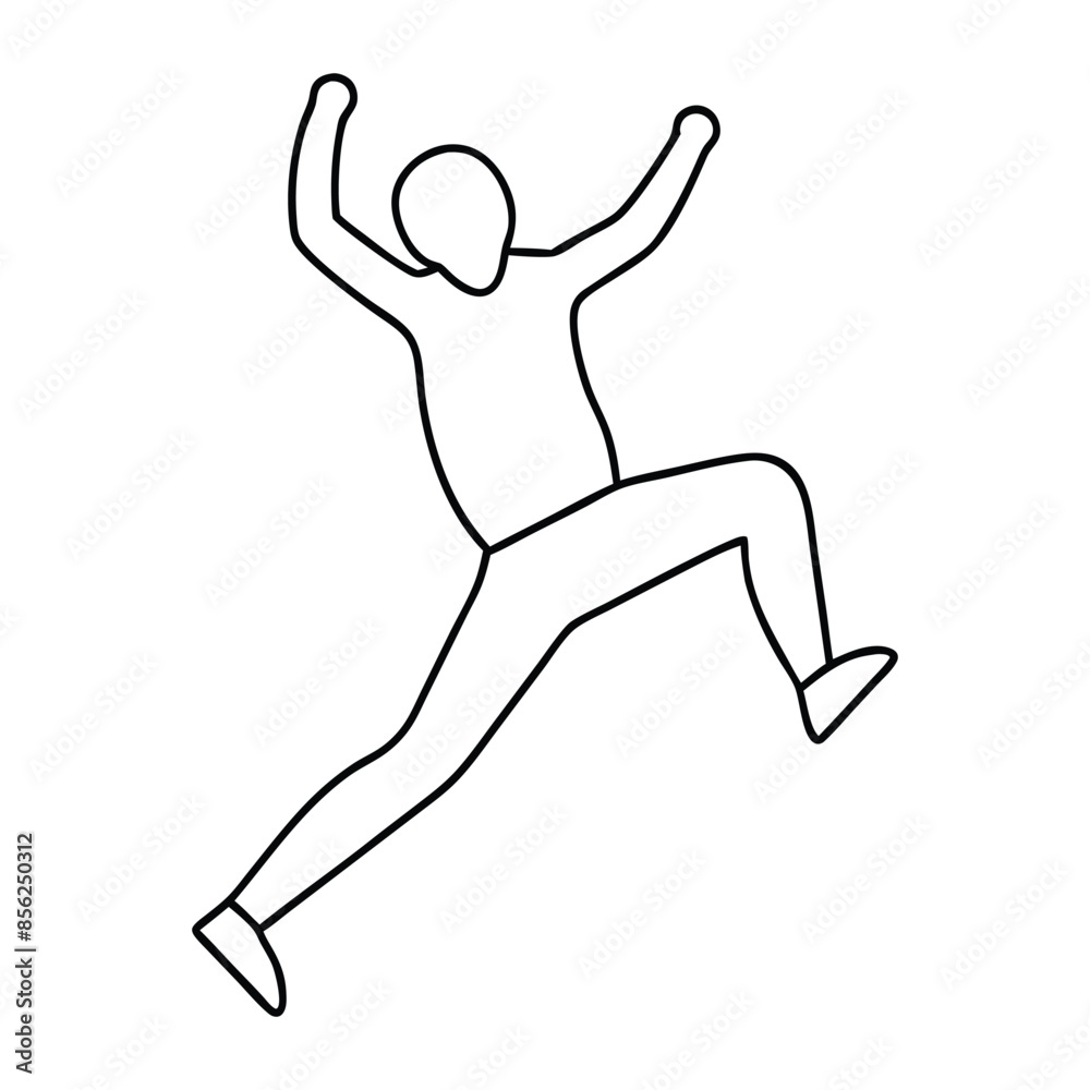 Dynamic Silhouette of a Jumping Person - Outline Vector Illustration for Active Lifestyle Concepts Dynamic Silhouette of a Jumping Person - Outline Vector Illustration for Active Lifestyle Concepts