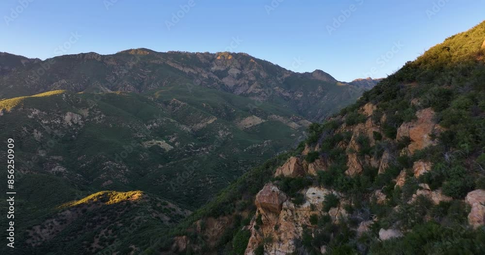 Sunset over Ojai Matilija Wilderness California Aerial Sunset over Ojai Matilija Wilderness California Aerial