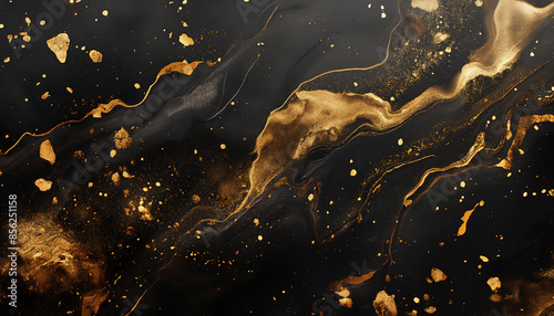 A striking abstract black and golden marble background with a grey effect
