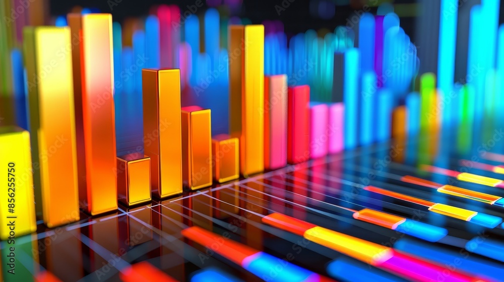 Fototapeta premium Financial innovation in futuristic seminar: Detailed budget strategies analysis with 3D interactive visuals.