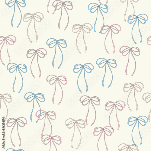 Ribbon Bow Tie Coquette Wallpaper Spring Summer Girly Seamless Repeat Background