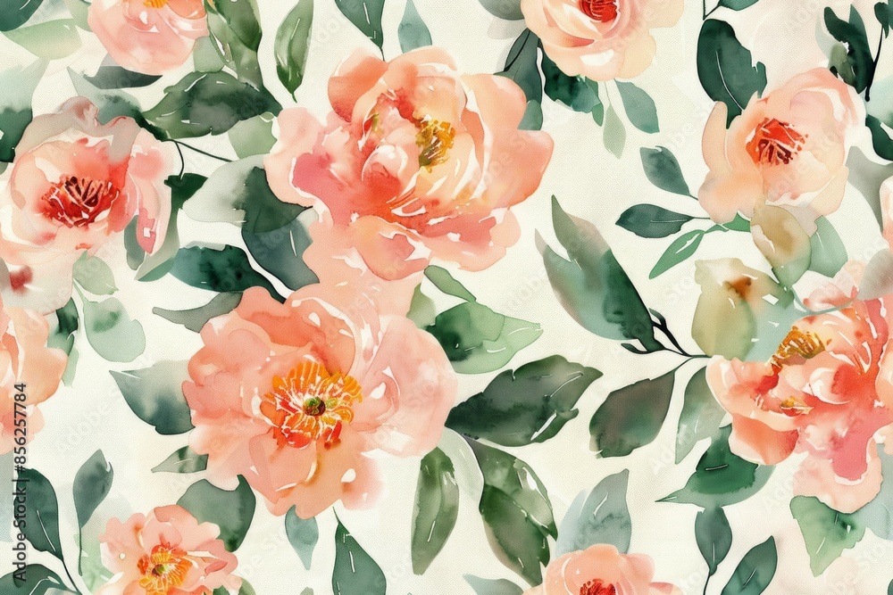 magnollia spring flowers, floral illustration background