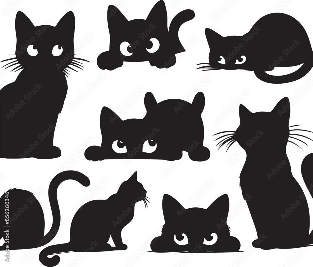 Collection of Black Cat Faces Peeking from Corners: Playful and Spying Pets - Tattoo Designs Collection of Black Cat Faces Peeking from Corners: Playful and Spying Pets - Tattoo Designs