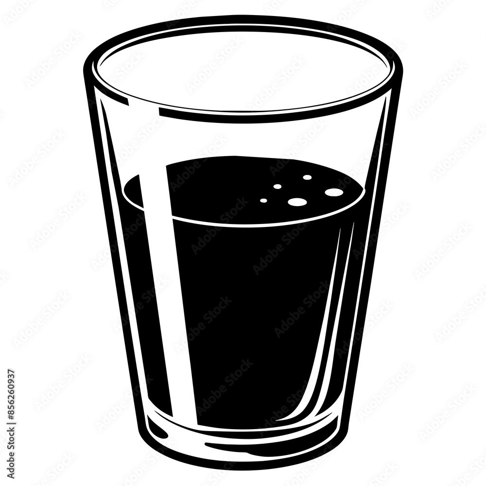 Glass of water silhouette vector illustration