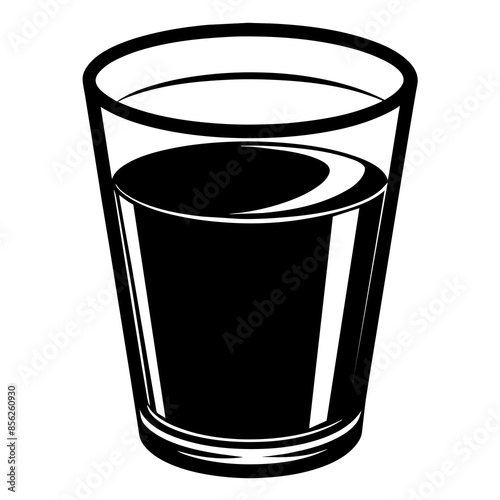 Glass of water silhouette vector illustration