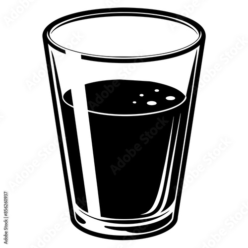 Glass of water silhouette vector illustration