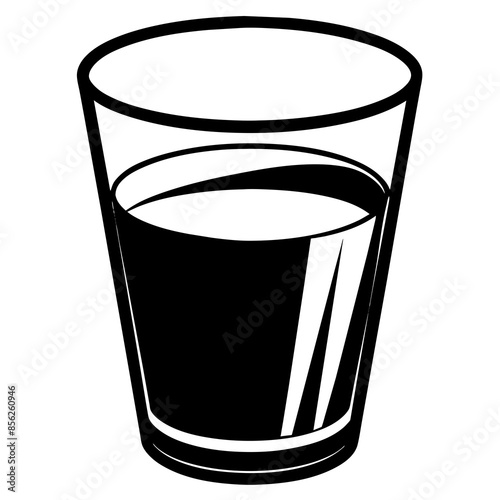 Glass of water silhouette vector illustration