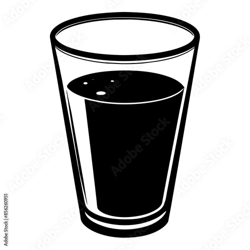 Glass of water silhouette vector illustration