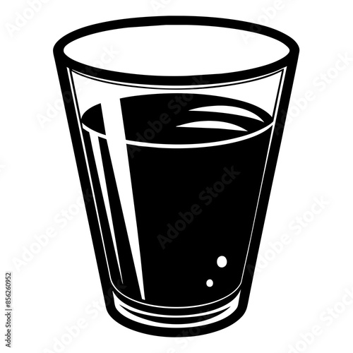 Glass of water silhouette vector illustration