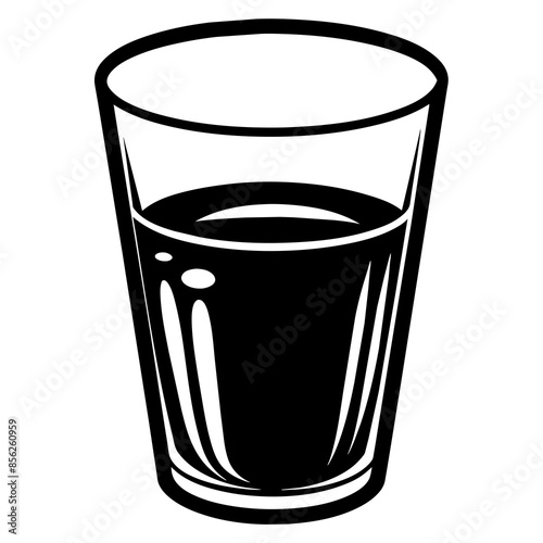 Glass of water silhouette vector illustration