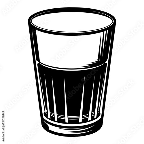 Glass of water silhouette vector illustration