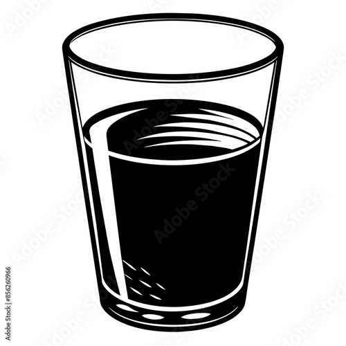 Glass of water silhouette vector illustration