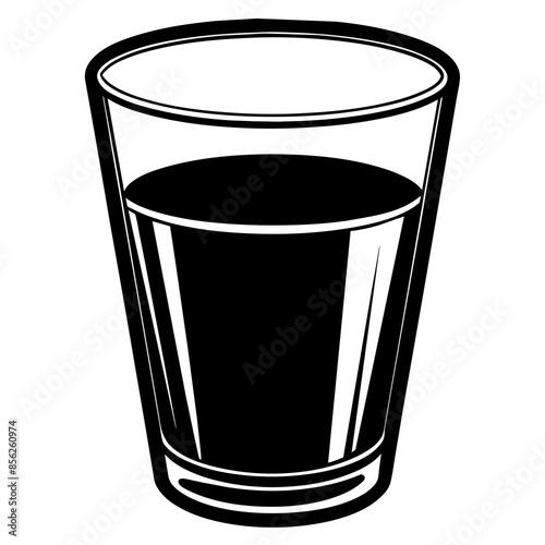 Glass of water silhouette vector illustration