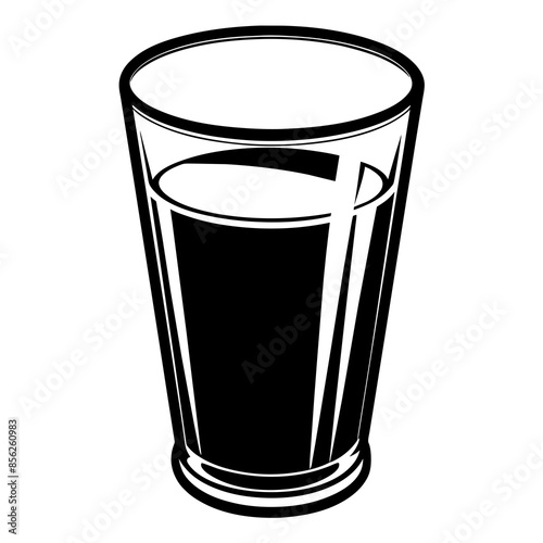 Glass of water silhouette vector illustration