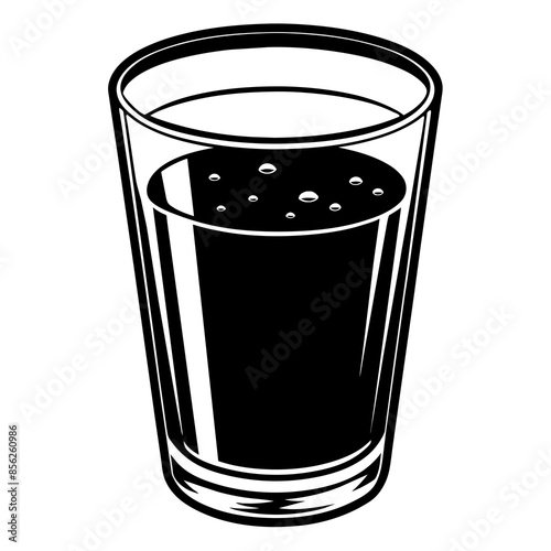 Glass of water silhouette vector illustration