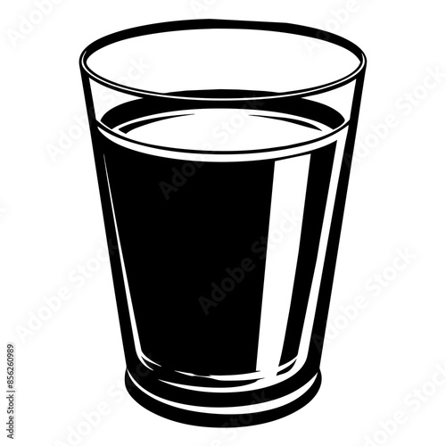 Glass of water silhouette vector illustration