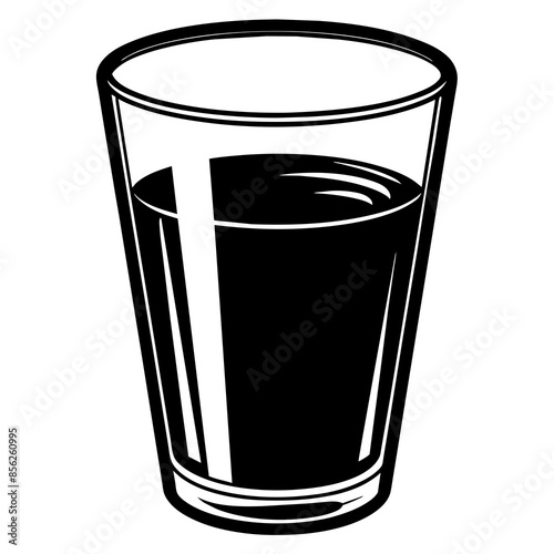 Glass of water silhouette vector illustration