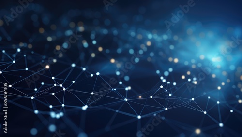 Abstract technology background with connecting dots and lines. Network concept. 3d rendering