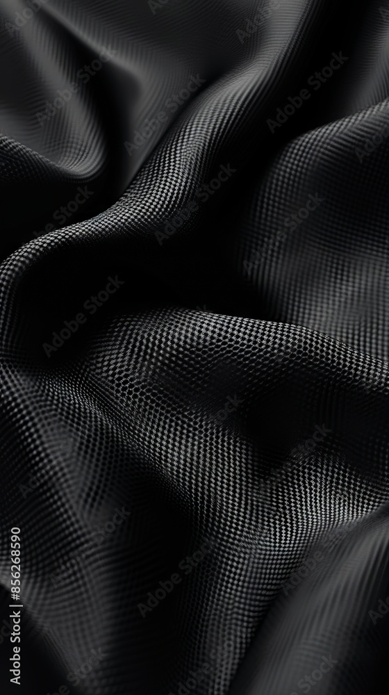 A close up of black fabric. A close up of black fabric.