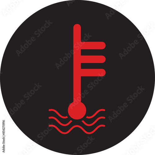 Temperature icon. Car dashboard sign. Flat  illustration
