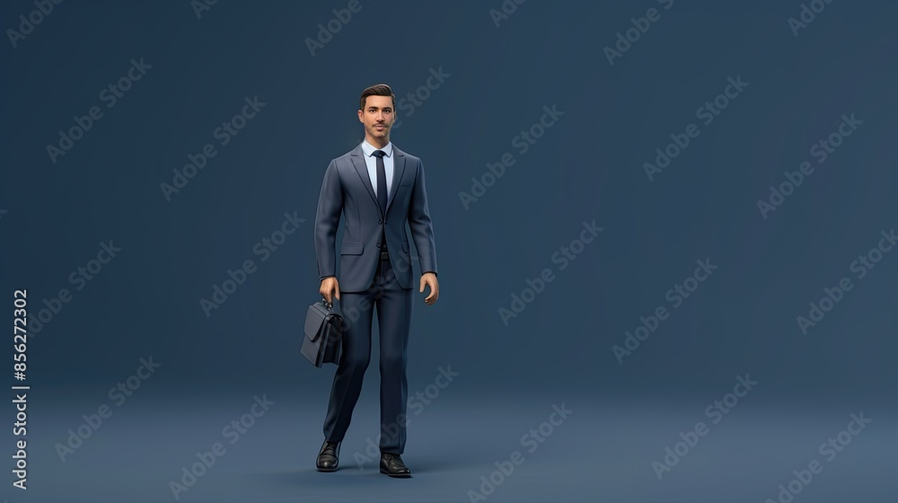 Confident businessman in a suit holding a briefcase. Confident businessman in a suit holding a briefcase.