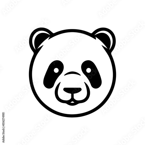 Panda logo or modern line icon. Vector line art and icon design with bold outline. Black and white Pixel Perfect minimalistic symbol isolate white background. Creative logotype