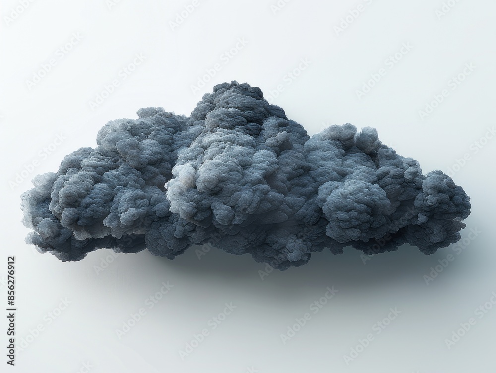 Grey smoke cloud isolated on white background Grey smoke cloud isolated on white background
