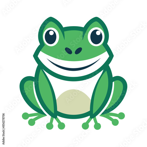 a Frog logo icon, simple vector art style, white backgrounD