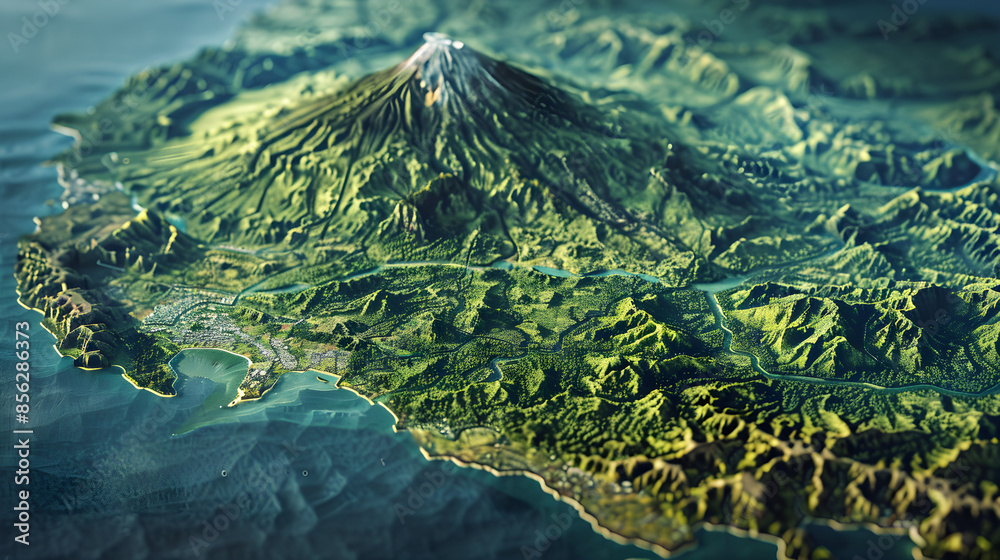 Comprehensive Geographic and Urban Layout Map of Java Island with Major ...