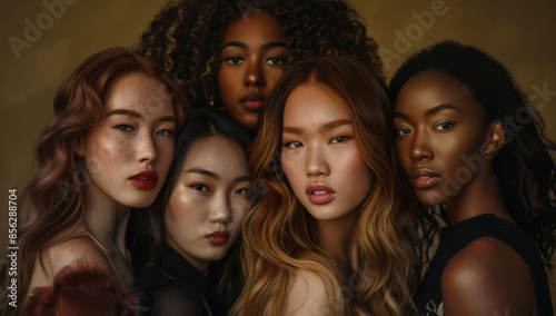 Diverse group of women posing together