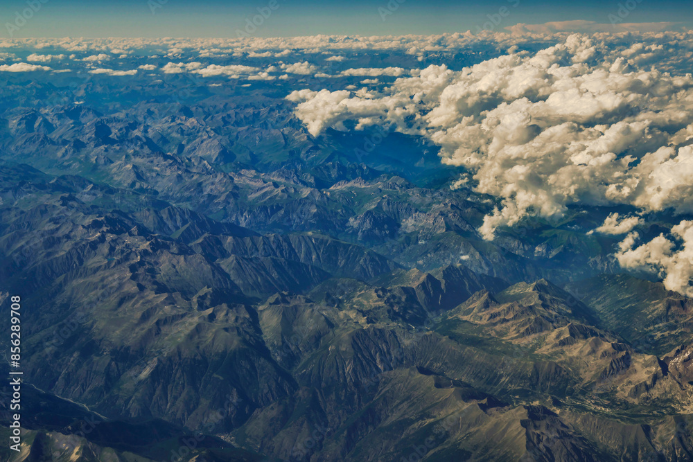 mountains and clouds