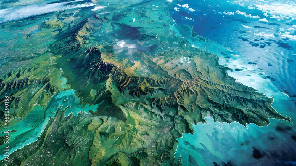 Comprehensive Geographic and Urban Layout Map of Java Island with Major ...