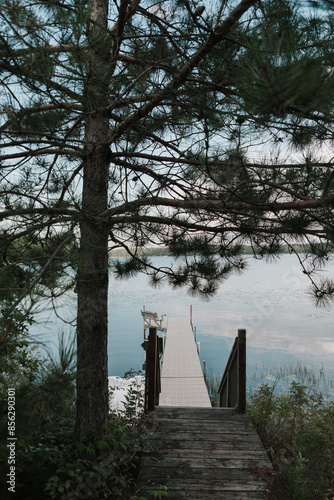 Cabin dock on lake 