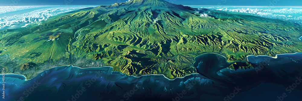 Comprehensive Geographic and Urban Layout Map of Java Island with Major ...