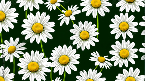 Daisy flowers on blue background