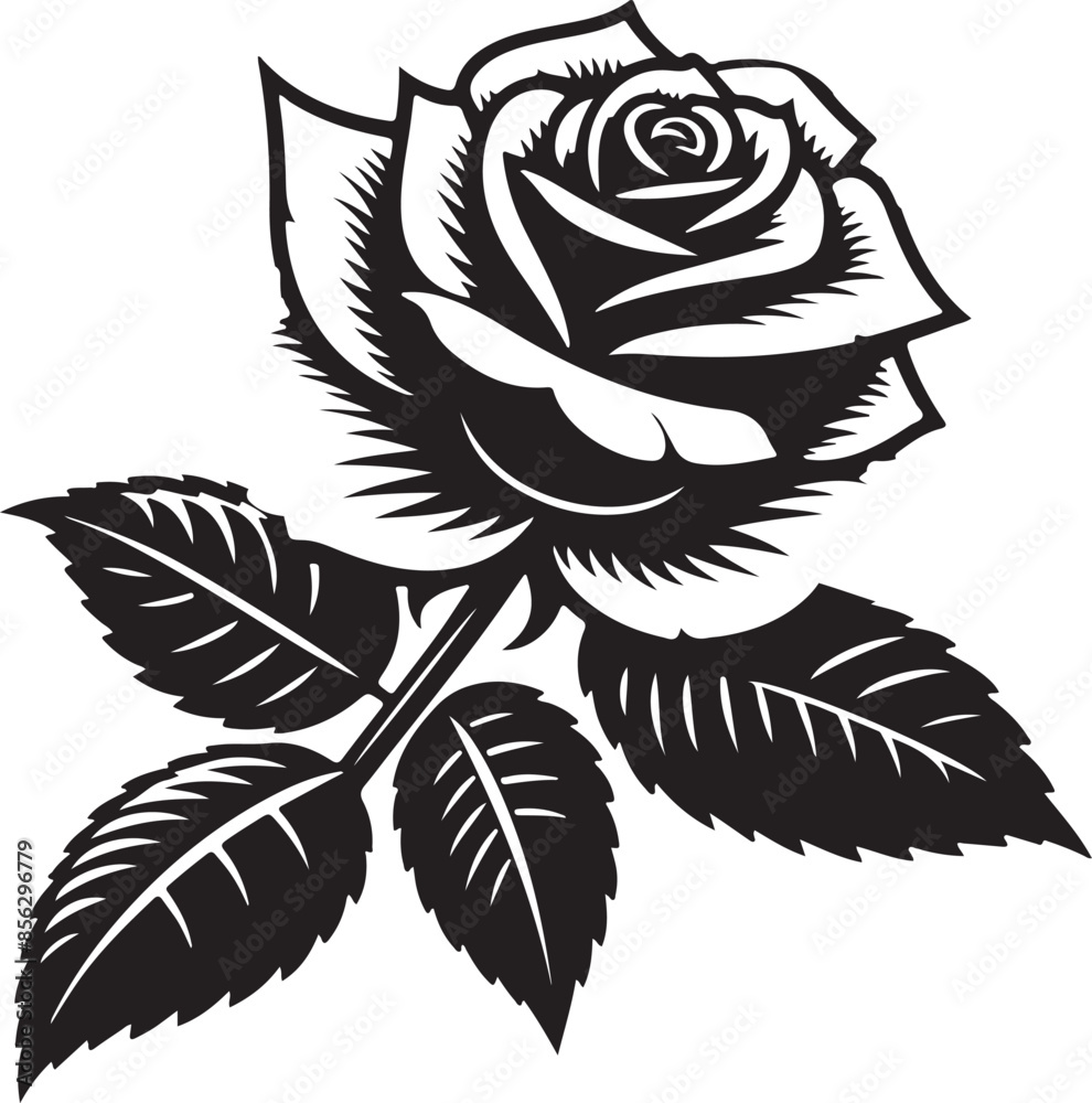 Obraz premium black and white rose