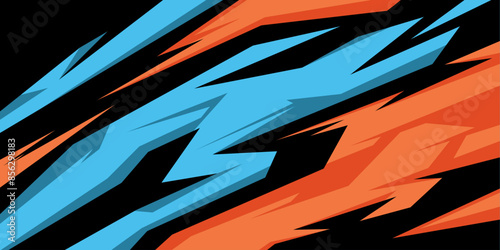 Side body hand drawn graphic sticker. Car decal wrap design. Abstract racing design concept for motorcycle, boat, truck, car, boat and more.