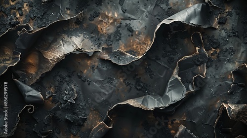 Scorched paper against a dark backdrop with charred remnants curled around its edges.