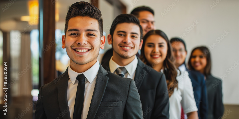 Successful hispanic professionals in business suits