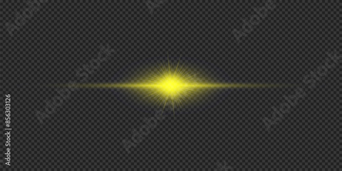 Yellow horizontal light effect of lens flares