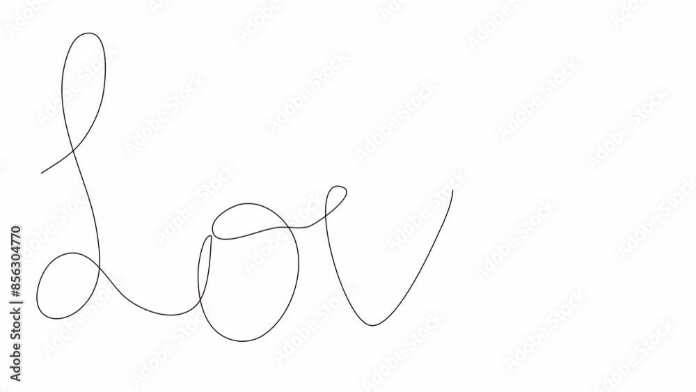 Word LOVE, one line drawing animation, video clip with alpha channel. Word LOVE, one line drawing animation, video clip with alpha channel.