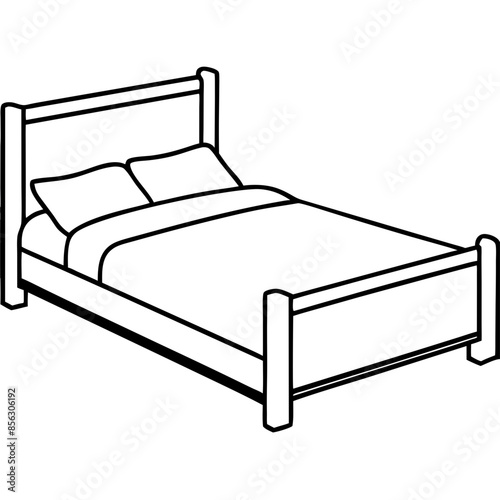 bed line drawing