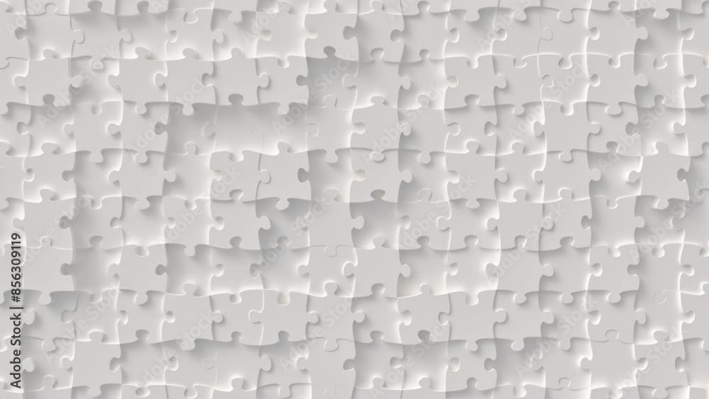 Jigsaw puzzle ivory motion background. Random moving mosaic, seamless loop animation Jigsaw puzzle ivory motion background. Random moving mosaic, seamless loop animation