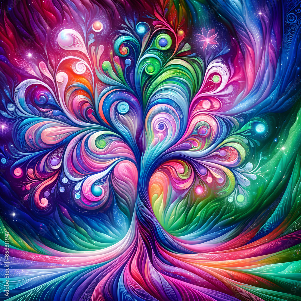 Colorful, magic tree Colorful, magic tree