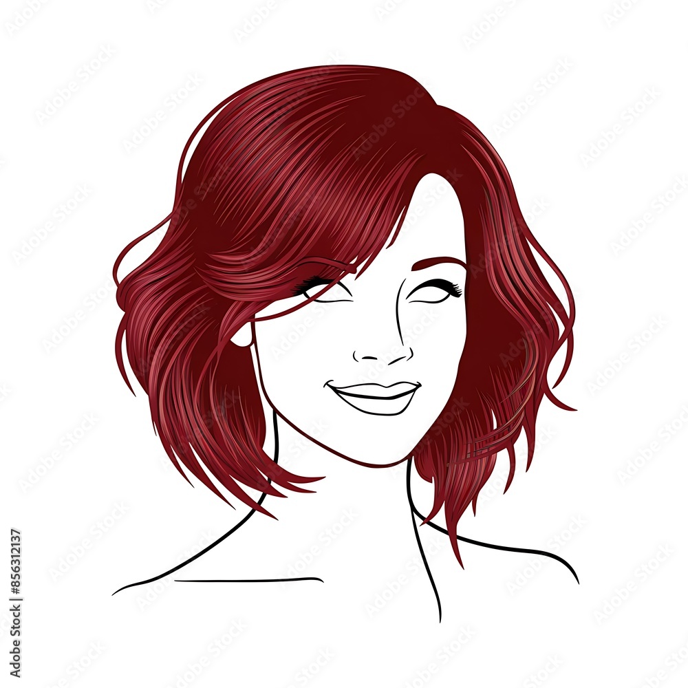 Red Maroon Minimalist Line Art Women Red Maroon Minimalist Line Art Women