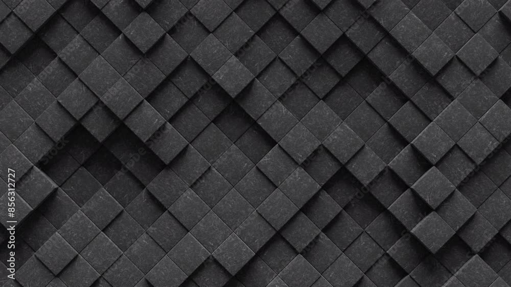 Abstract motion background from random moving felt cubes, seamless loop animation Abstract motion background from random moving felt cubes, seamless loop animation